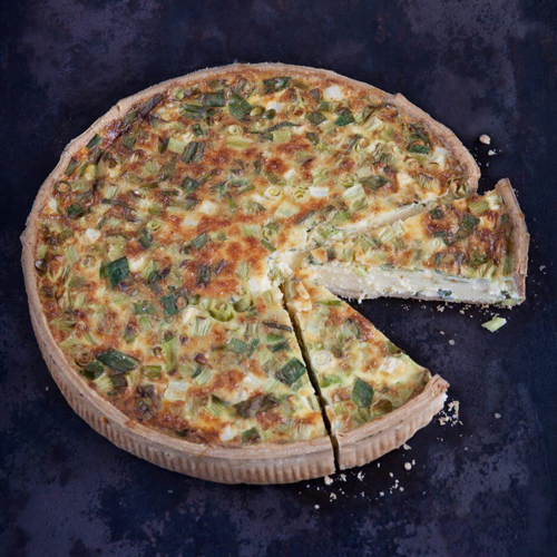 Mature Cheddar and Spring Onion Tart | Wholesale Tarts - Peck and Strong