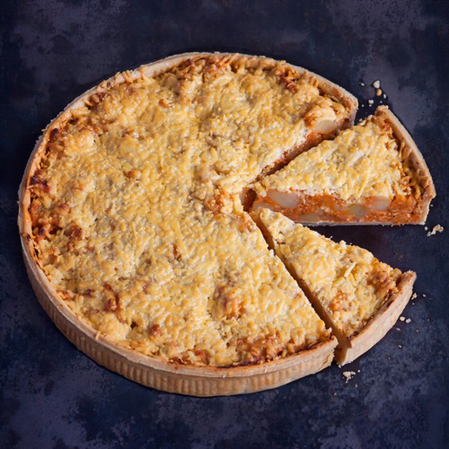 Potato and Mature Cheddar Pie with Herbs and Tomato | Wholesale Pies - Peck and Strong