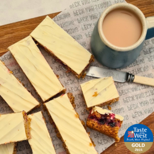 Yoghurt Topped Apple & Blackcurrant Flapjacks